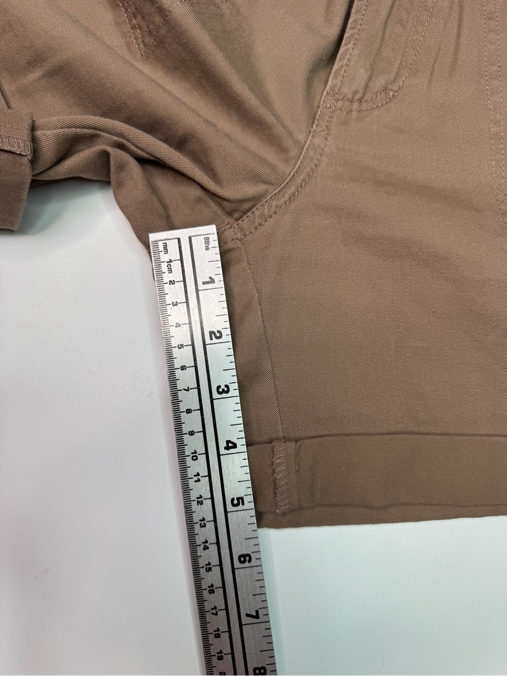 Women’s Casual Rolled Hem Shorts - Brown - Picture 5 of 6